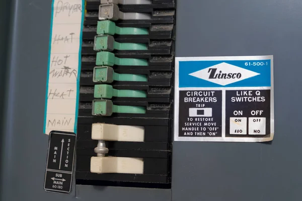 Panel obsługi elektrycznej Zinsco — Zdjęcie stockowe