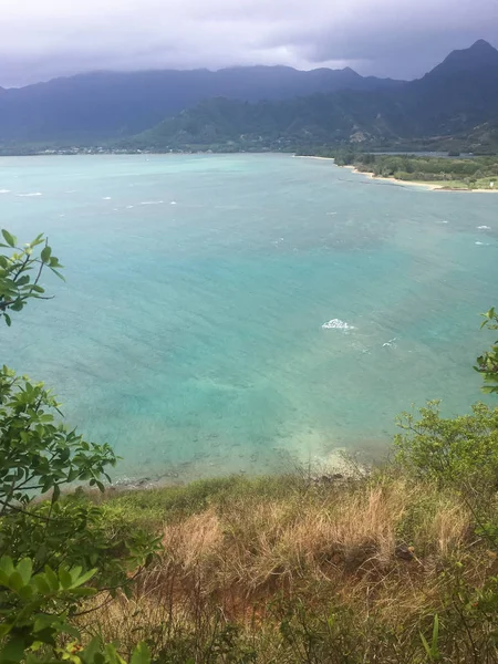 Chinamütze gefährliche Wanderung oahu hawaii — Stockfoto