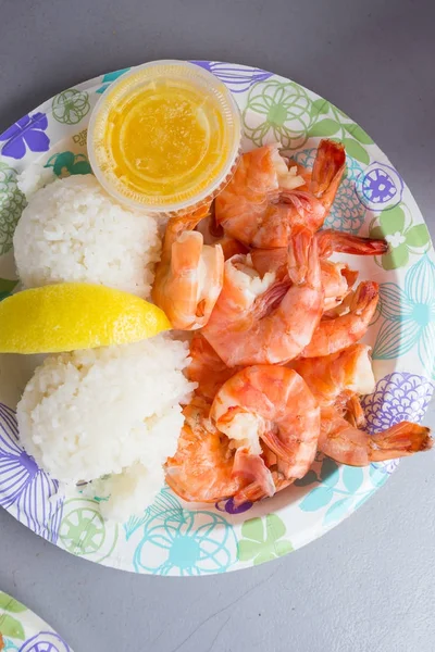 Hawaiian räkor tallrik Lunch — Stockfoto