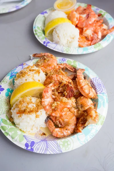 Hawaiian räkor tallrik Lunch — Stockfoto