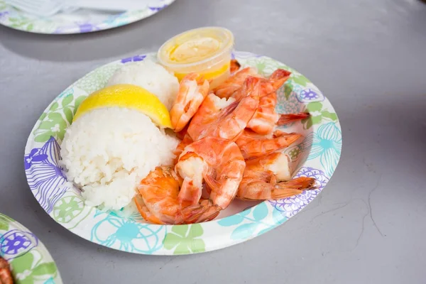 Hawaiian räkor tallrik Lunch — Stockfoto