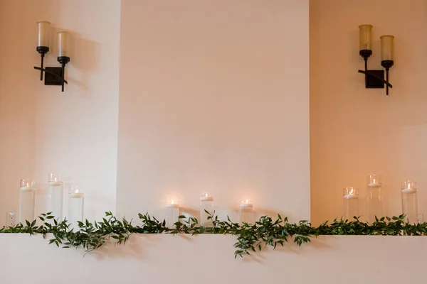 Decoración de velas de recepción de boda —  Fotos de Stock