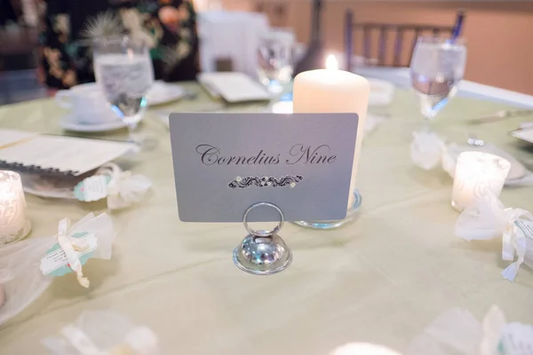 Mesa de recepção de casamento peça central — Fotografia de Stock