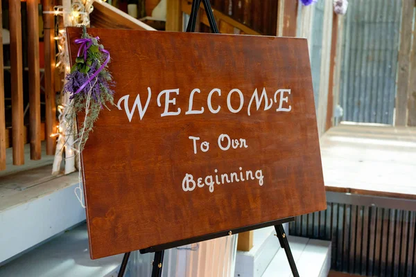 Señal de boda hecha a mano — Foto de Stock