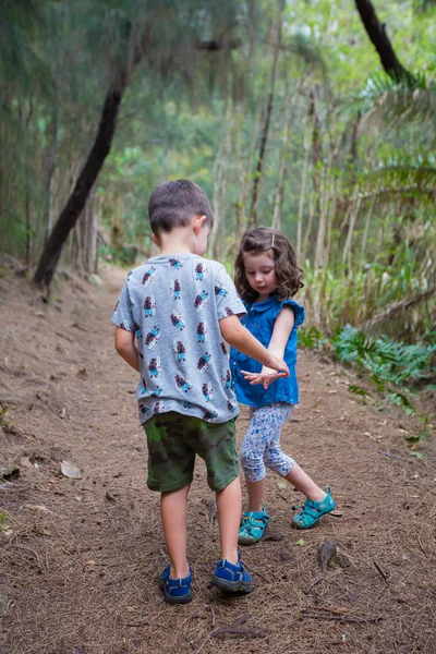 Pěší turistika Hawaii Oahu s dětmi — Stock fotografie