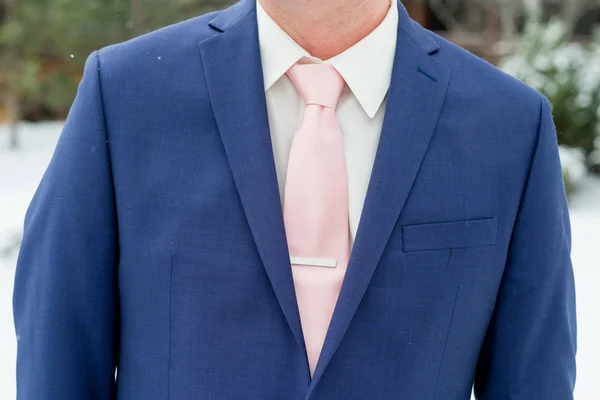 Blue Groom Slim Fit Suit — Stock Photo, Image