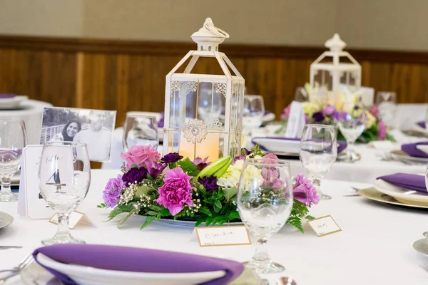 Linterna de vela Centro de recepción de bodas —  Fotos de Stock