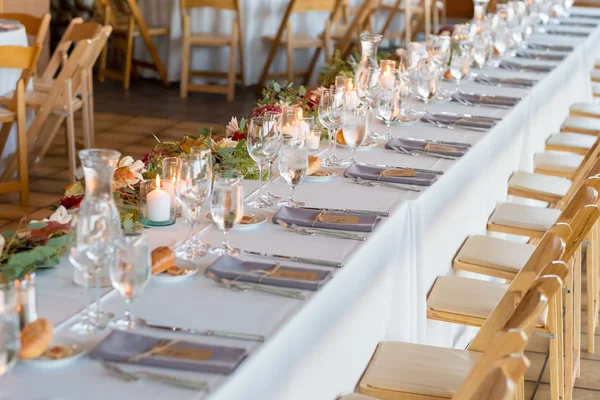 Wedding Reception Table at Winery Wedding — Stock Photo, Image