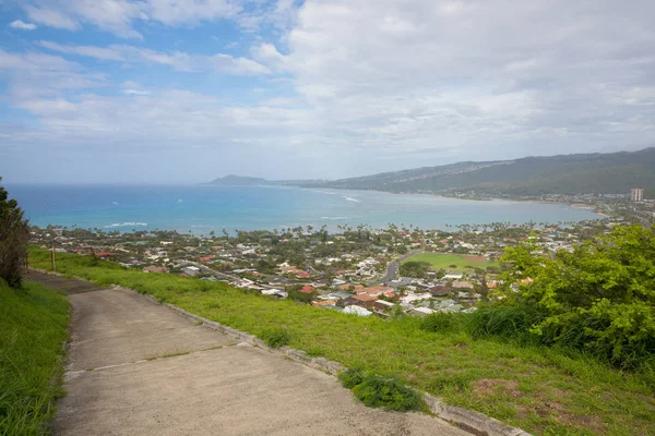 Hawaje Kai widok od Hanauma głowy Rim Trail — Zdjęcie stockowe
