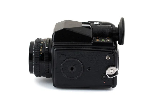 Vintage Film fotocamera bianco isolato sfondo — Foto Stock