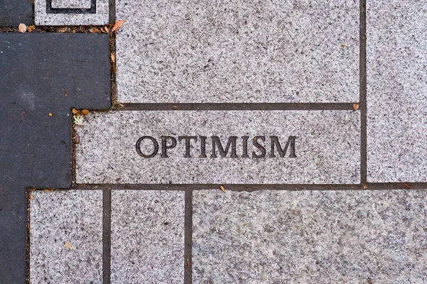 Motivationele typografie baksteen trottoir — Stockfoto