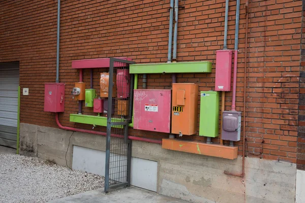 Colorful Electrical Panels in San Antonio — Stock Photo, Image