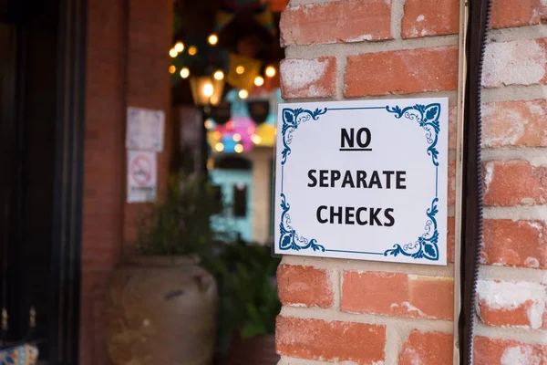 No hay cheques separados en el restaurante — Foto de Stock