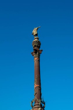 Barselona İspanya 12 Haziran. 2019 Christopher Columbo Anıtı