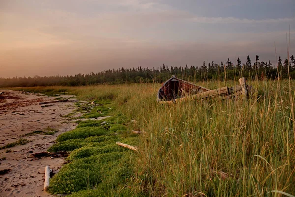 Kumsaldaki eski tekne.