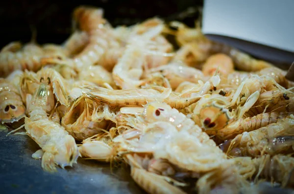 Fruits Mer Frais Mélangés Dans Marché Aux Poissons Poulpe Coquillages — Photo