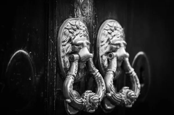 Old Doors Close View Knobs Design Elements Architecture Ancient Doors — Stok fotoğraf