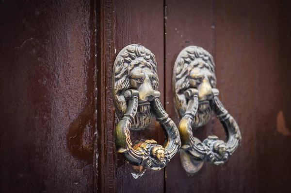 old doors close up view - knobs, design elements, architecture of the ancient doors within the streets of the spanish cities