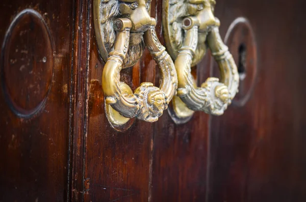 old doors close up view - knobs, design elements, architecture of the ancient doors within the streets of the spanish cities