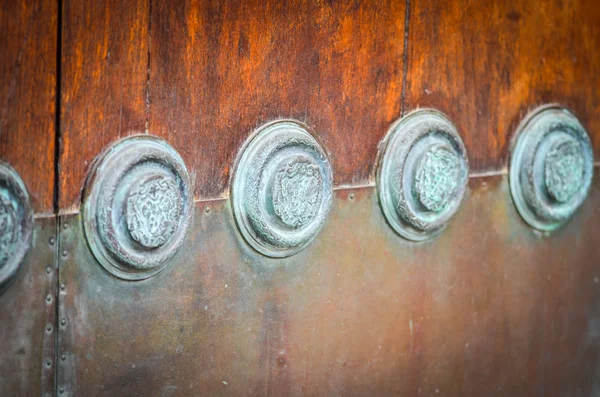 Old Doors Close View Knobs Design Elements Architecture Ancient Doors — Stock Photo, Image