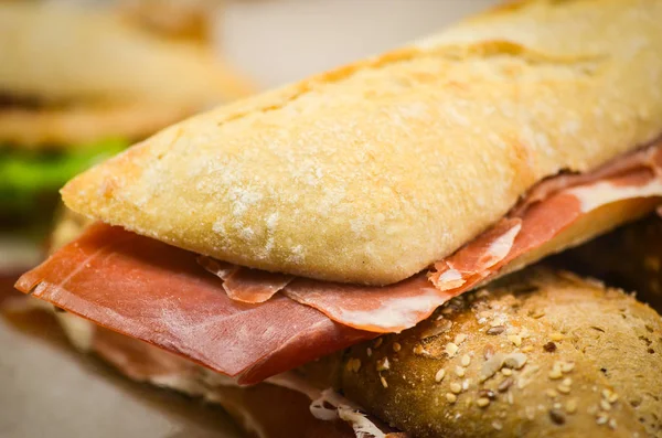 Tasty Mix Italian Panini Spanish Tapas Local Market Place — Stock Photo, Image