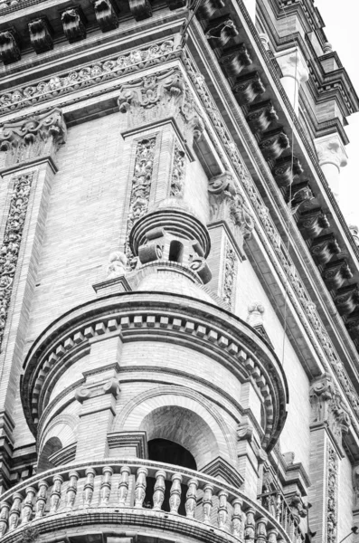 Закрытый Вид Исторические Улицы Испанских Городов Архитектурные Здания Испанский Стиль — стоковое фото