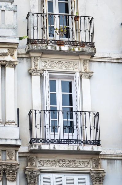 Nahaufnahme Der Historischen Straßen Der Spanischen Städte Architektonische Gebäude Spanischer — Stockfoto