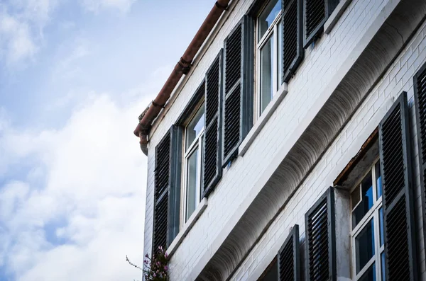 Vista Cerca Las Calles Históricas Las Ciudades Españolas Edificios Arquitectónicos — Foto de Stock