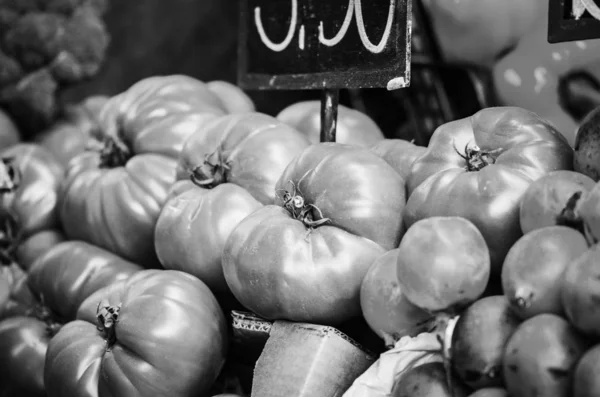 Verduras Frescas Acercan Mercado Local Español — Foto de Stock