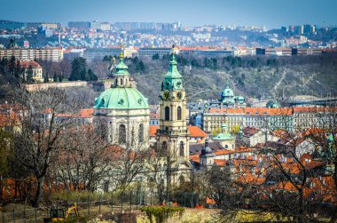Prag şehrinin panoramik görünüm 