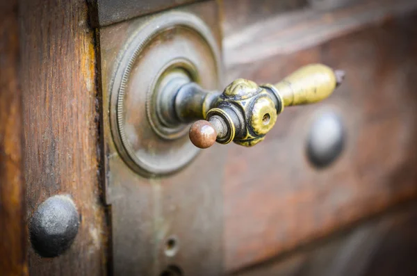 Portes Anciennes Vue Rapprochée Dans Les Rues Historiques Prague — Photo