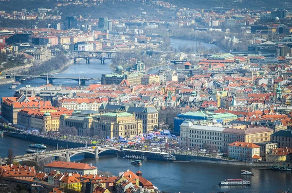 Gyönyörű Kilátás Nyílik Prágára — Stock Fotó