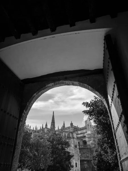 Vista Vicino Delle Strade Storiche Delle Città Spagnole — Foto Stock