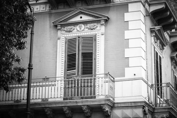Projekt Budynków Arhitektonicznych Historycznych Ulicach Palermo Widok Bliska — Zdjęcie stockowe
