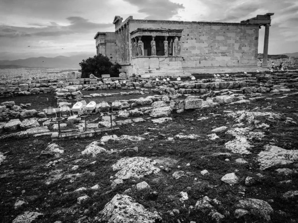 Yunan Mimarisi Kapanıyor Tarihi Yunan Binaları Binaları — Stok fotoğraf