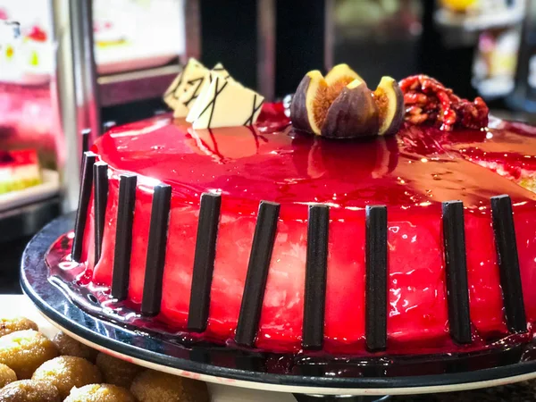 Mini Kuchen Süßigkeiten Mit Frischem Obst Glasiertem Belag Mischen — Stockfoto