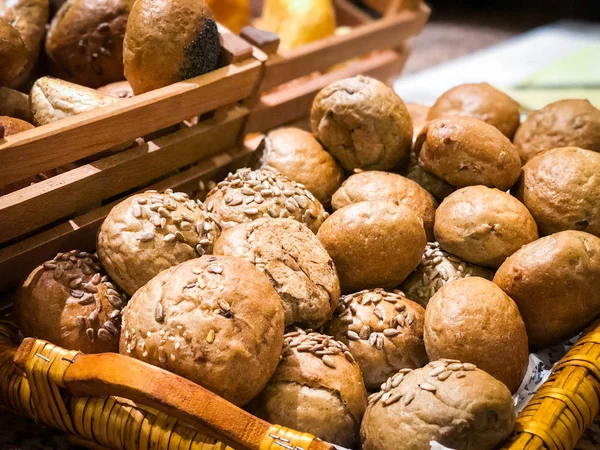 Home Made Bread Variety White Black Bread — Stock Photo, Image