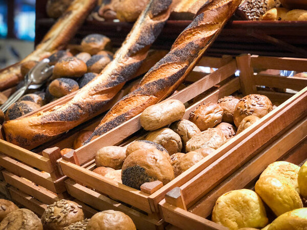 home made bread variety - white & black bread 