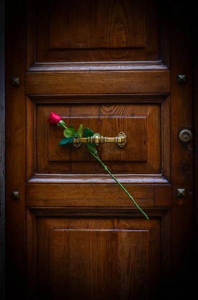 Ancient Doors Close Historical Streets Rome — Stock Photo, Image