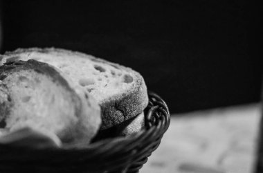 Ev yapımı ekmek. Yakın çekim görüntüsü.