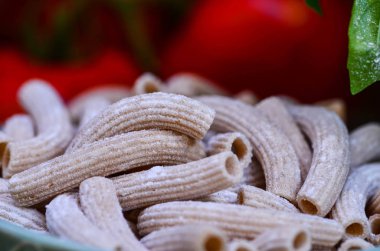 Taze İtalyan makarnası. Yakın çekim.