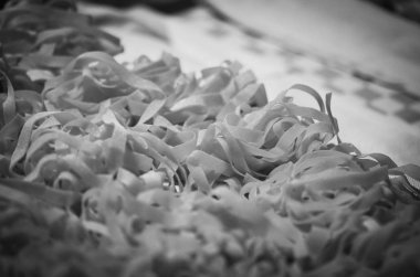 Taze İtalyan makarnası. Yakın çekim.