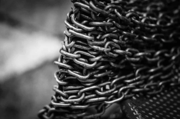 Artisanal Old Chain Design Wallpaper Close — Stock Photo, Image