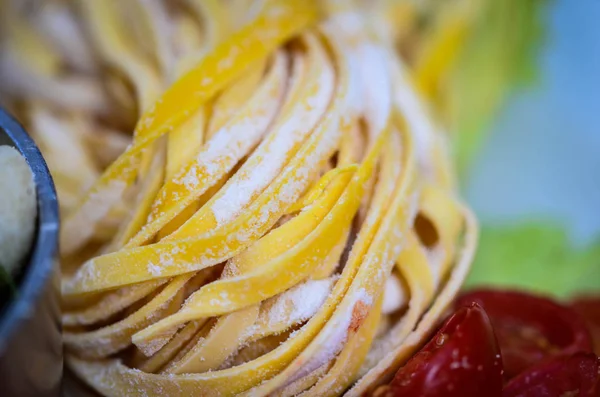 Pasta Fresca Italiana Vista Vicino — Foto Stock