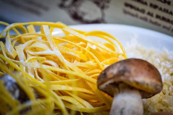 Pâtes Italiennes Fraîches Vue Rapprochée — Photo