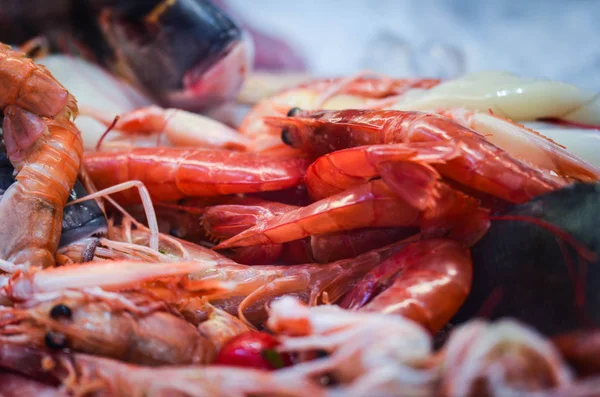 Mariscos Frescos Mezclados Mercado Local Pescado Italiano — Foto de Stock