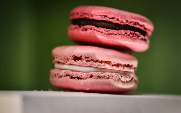 Mix French Macaroons Different Flavours Colours — Stock Photo, Image