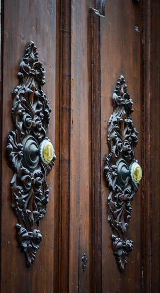 Old Doors Close View Historical Streets Firenze — Stock Photo, Image