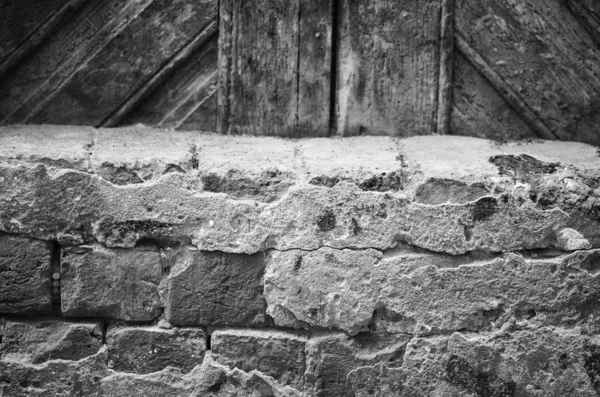 Tijolos Projetados Parede Pedra Vista Perto Dentro Dos Edifícios Históricos — Fotografia de Stock