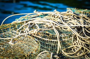 Eski liman manzarası - balıkçı tekneleri, balıkçı tekneleri ve deniz manzarası
